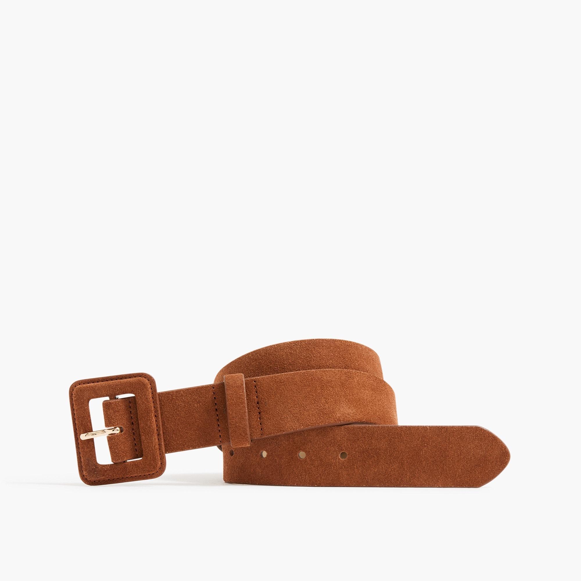 Suede square-buckle waist belt Product Image