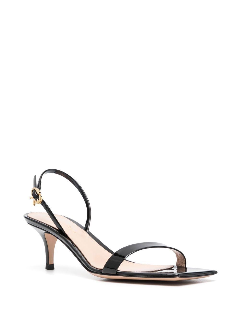 Ribbon 55 Patent-leather Slingback Sandals In Black Product Image