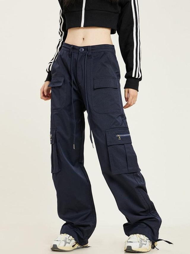 RTK (W) No. 1006 DRAWSTRING MULTI POCKET DRAPE WIDE CARGO PANTS Product Image