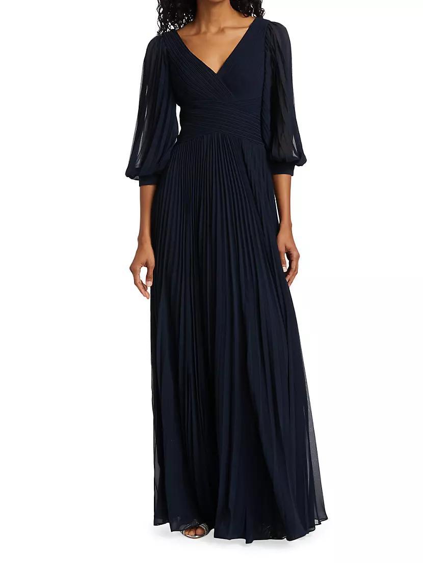 Womens Chiffon Pleated Gown Product Image