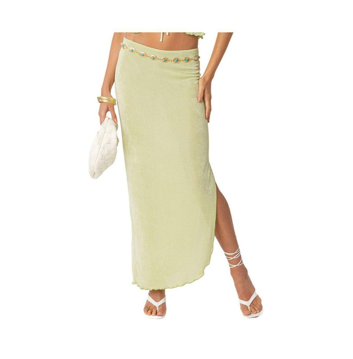 EDIKTED Milan Slit Hem Maxi Skirt Product Image