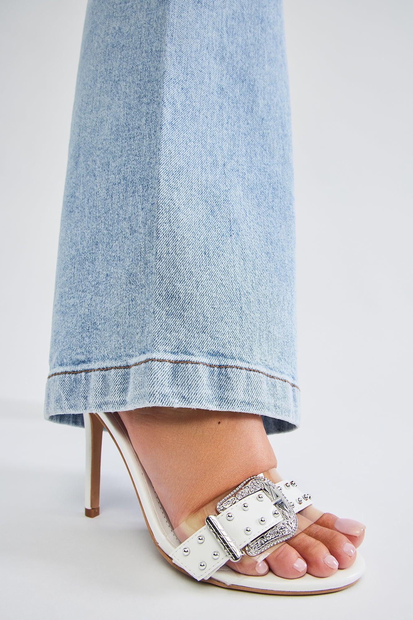 Freya Buckle Mules - White Product Image