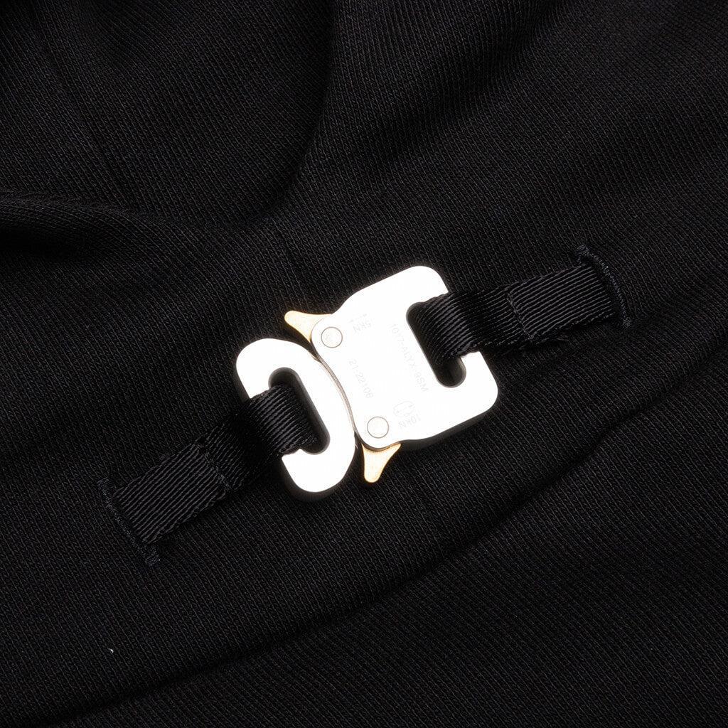 Metal Buckle Collar Hoodie - Black Male Product Image