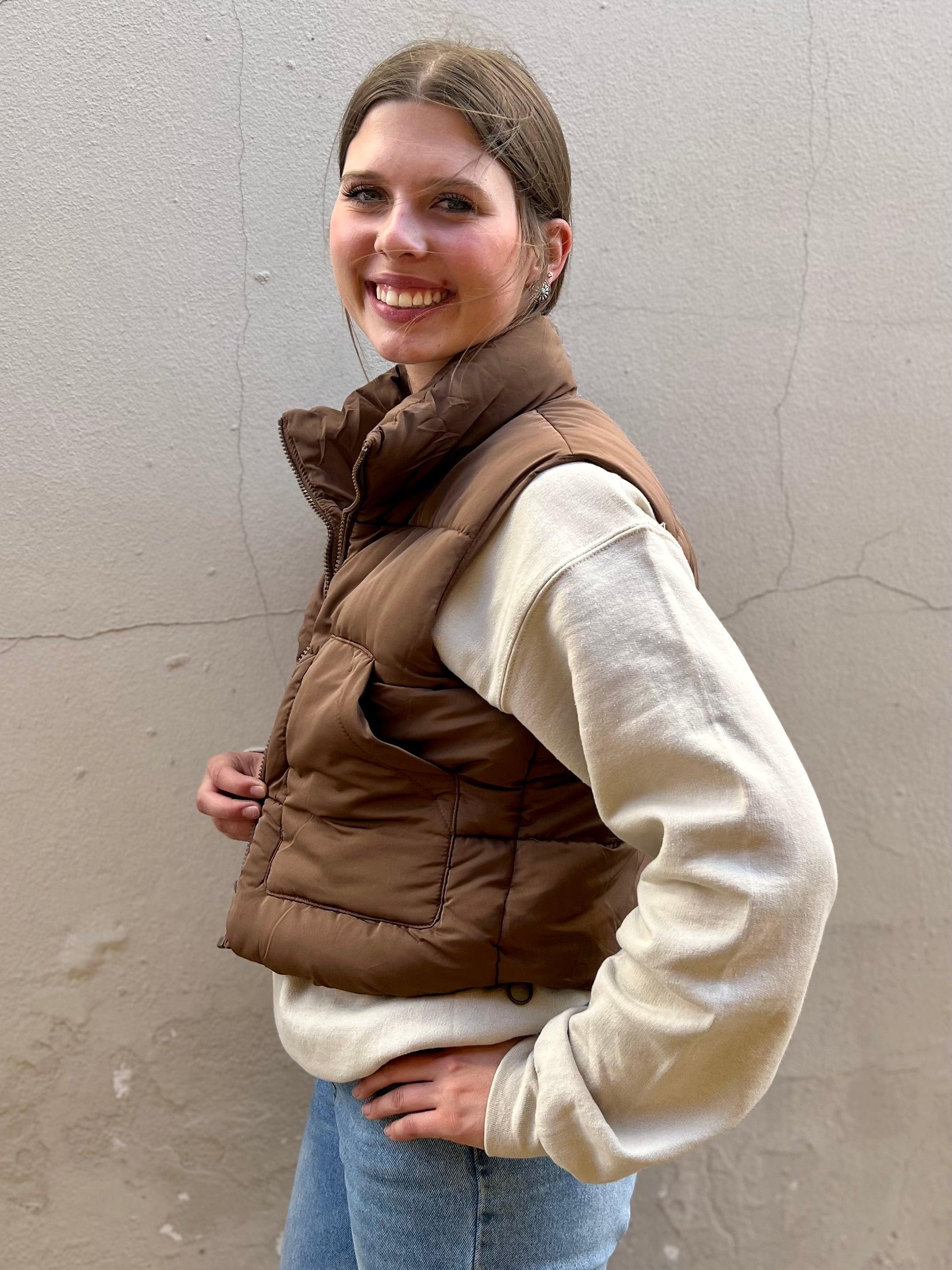 Puffy Zip Up Vests Product Image