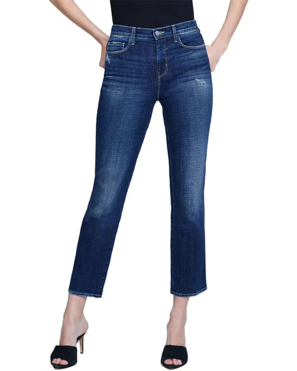 L'agence Alexia High-rise Crop Cigarette Jean In Blue Product Image