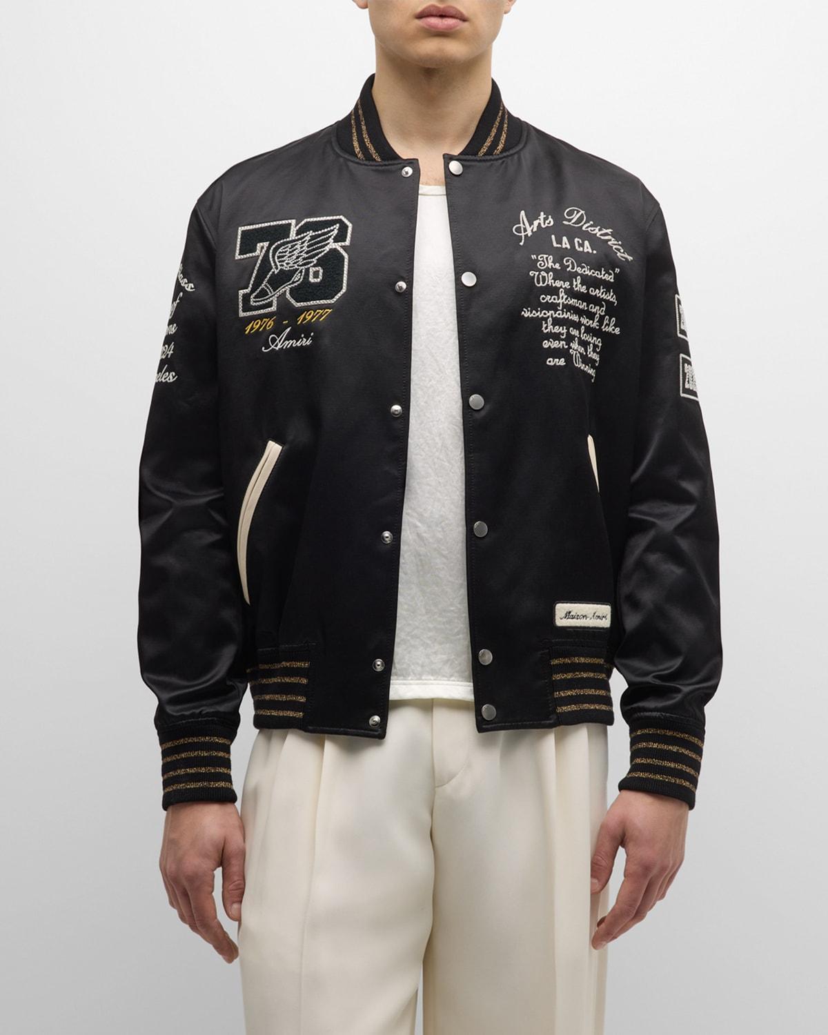 Mens Embellished Eagle Varsity Jacket Product Image