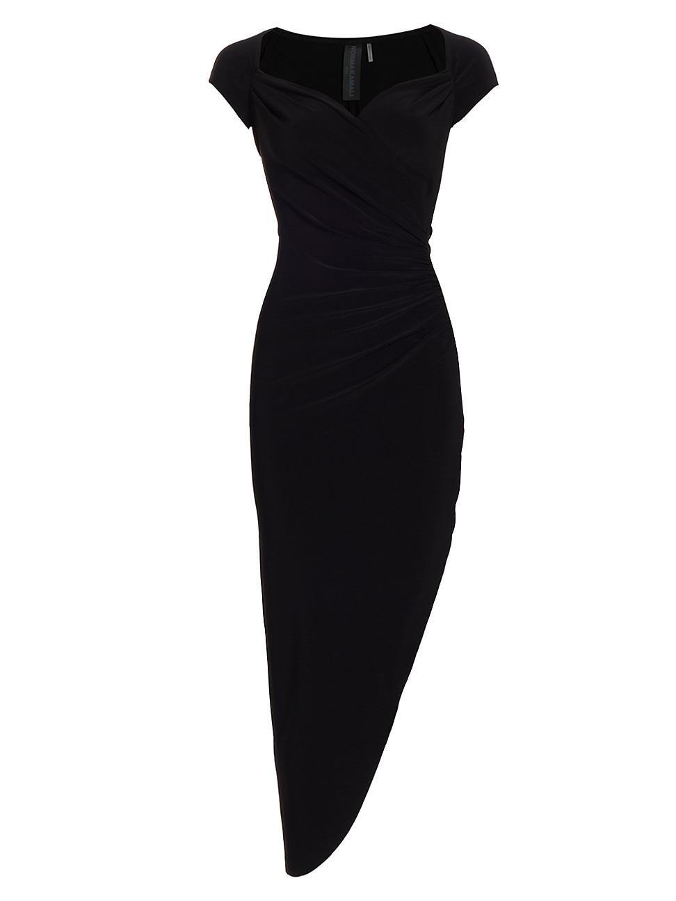 Norma Kamali Cap Sleeve Sweetheart Side Drape Gown Women's Dress Product Image