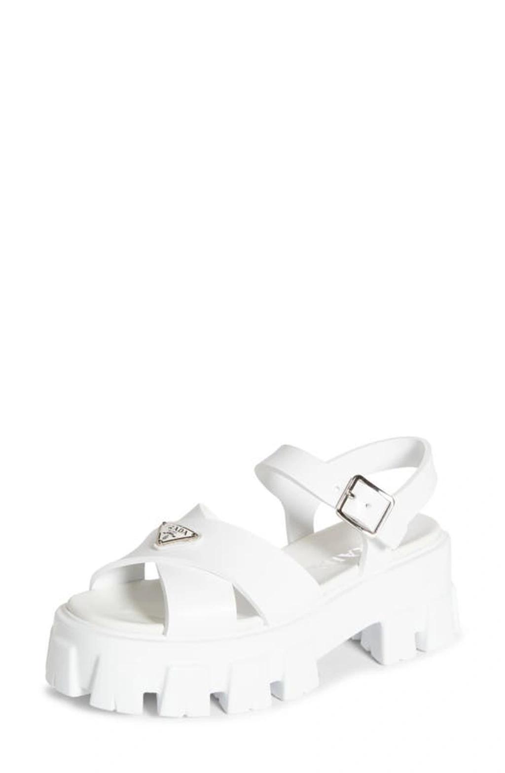 PRADA Monolith Platform Sandal In White product image