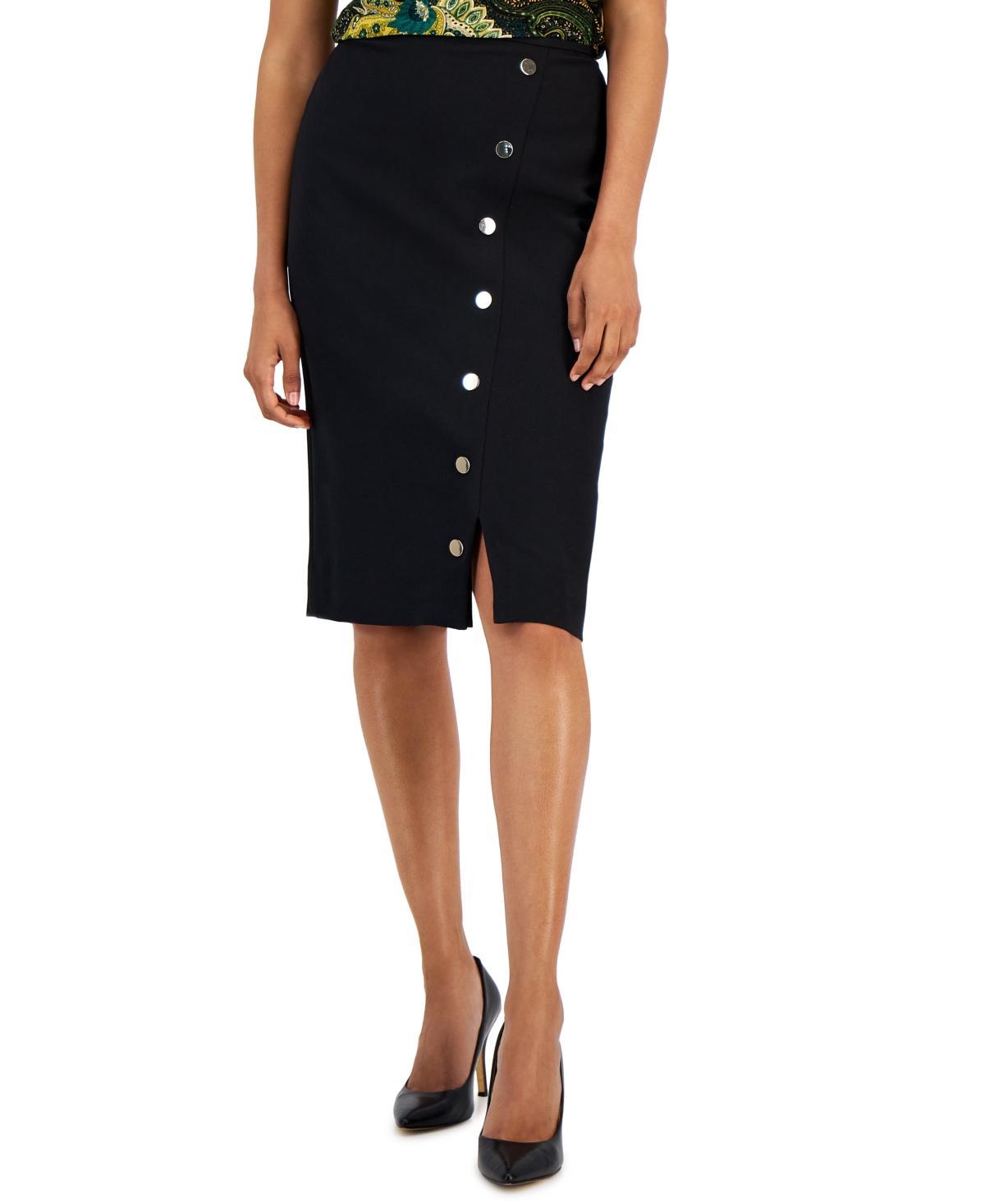 Kasper Womens Faux Snap-Front Pencil Skirt Product Image