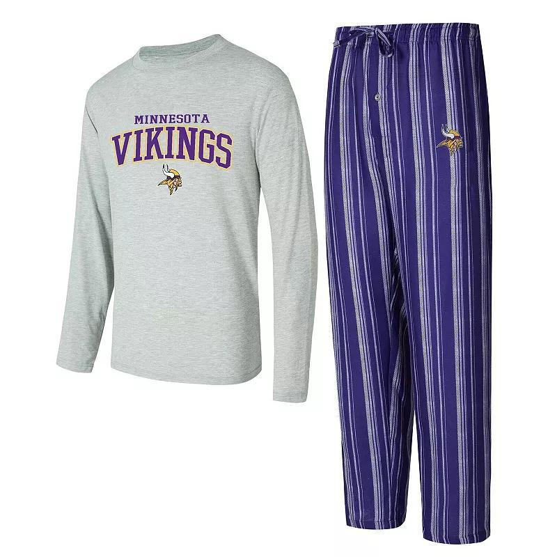 Mens Concepts Sport Minnesota Vikings Petition Long Sleeve T-Shirt & Pants Sleep Set Product Image