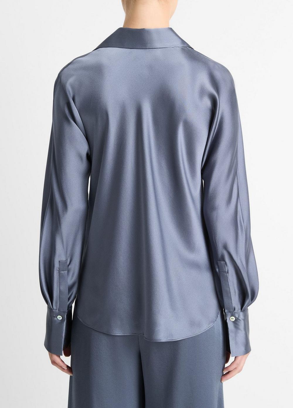 Silk Bias Long-Sleeve Blouse Product Image