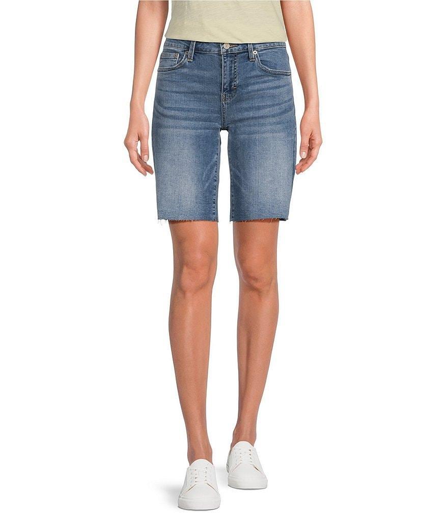 Lucky Brand Stretch Denim Mid Rise Cut Off Bermuda Short Product Image