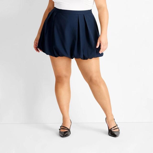 Womens Bubble Mini Skirt - Future Collective Navy Blue 1X Product Image