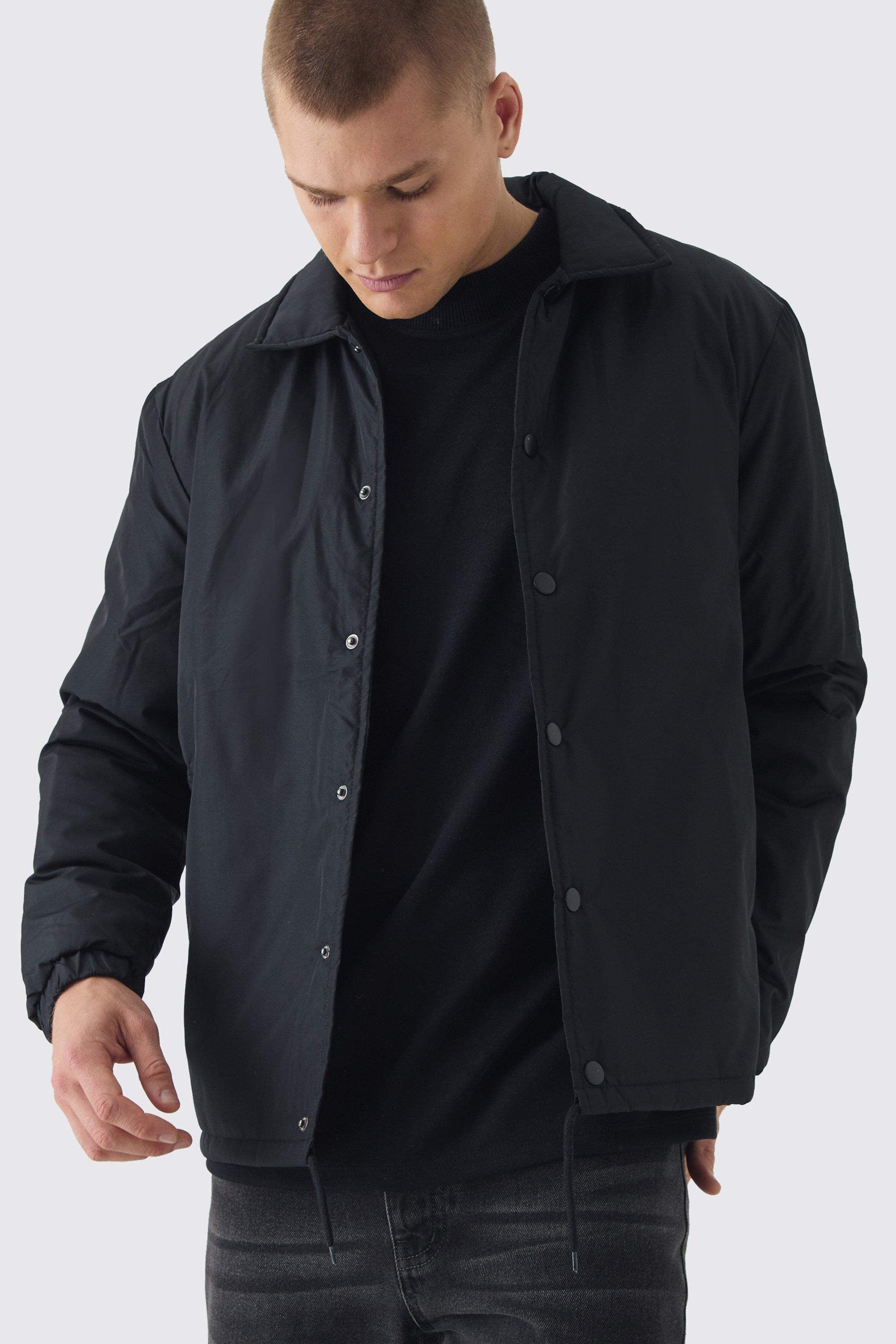 Padded Collared Coach Jacket | boohooMAN USA Product Image