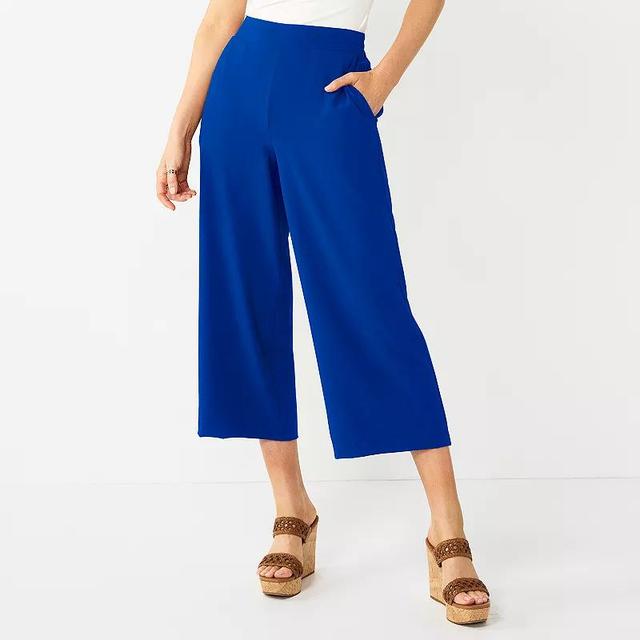 Petite Nine West Airflow Pull-On Wide Leg Crop Pants, Womens Product Image