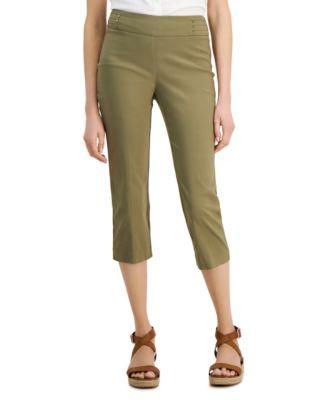 Women's Pull On Slim-Fit Rivet Detail Cropped Pants, Created for Macy's Product Image