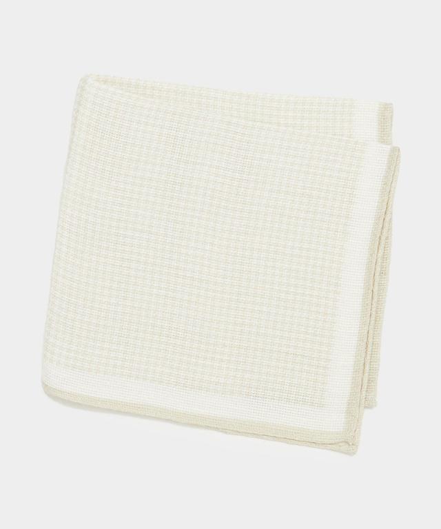 Cream Houndstooth Pocket Square in Cream Product Image