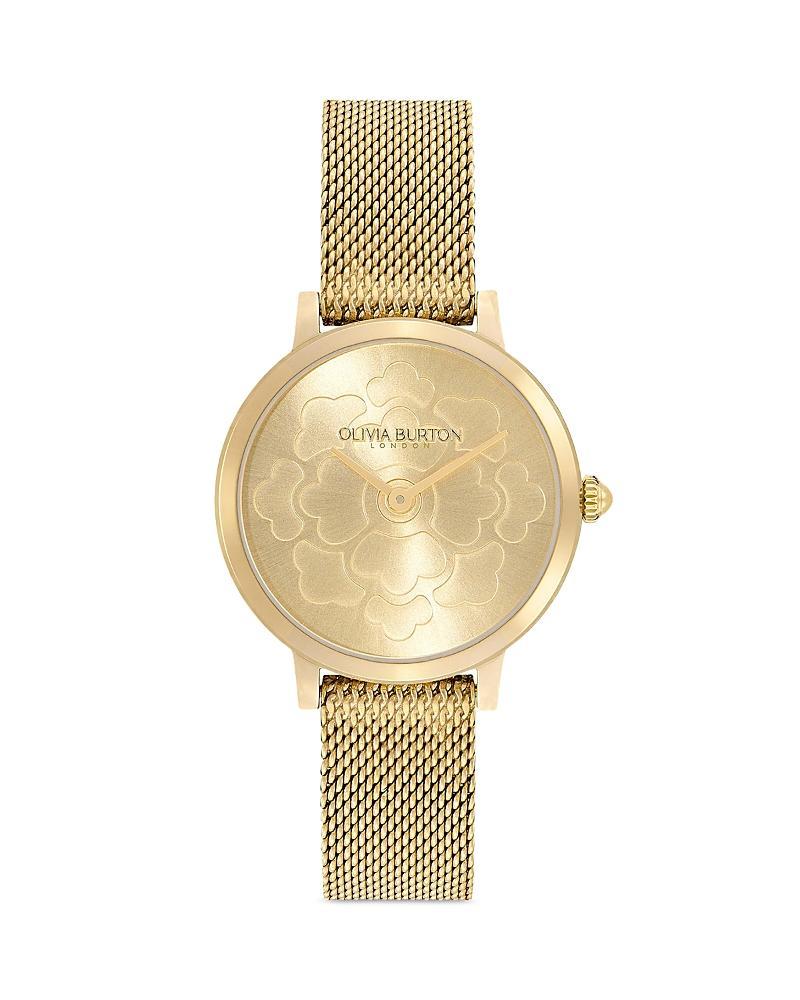 Olivia Burton Signature Floral Mesh Strap Watch, 28mm Product Image