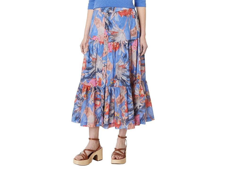 NIC+ZOE Dreamscape Tiered Skirt Multi) Women's Skirt Product Image