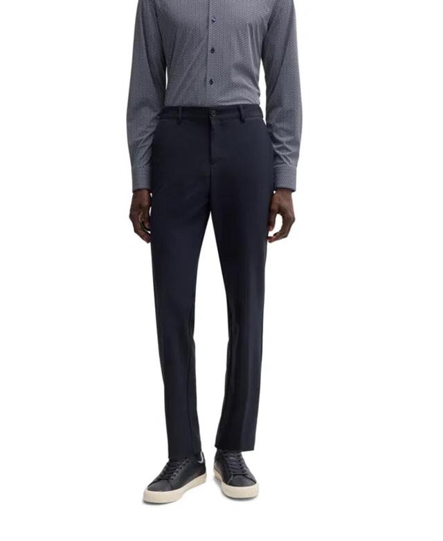 Boss By  Men's Packable Slim-fit Trousers In Dark Blue Product Image