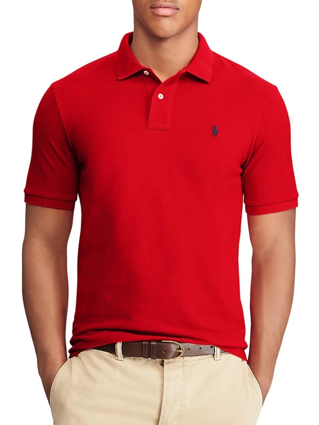 POLO RALPH LAUREN Slim Fit Short Sleeve Polo Shirt In Red Product Image