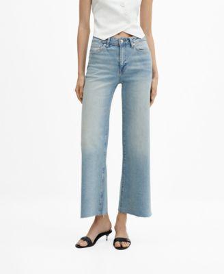 Mango Womens Mid Waist Culotte Jeans Product Image