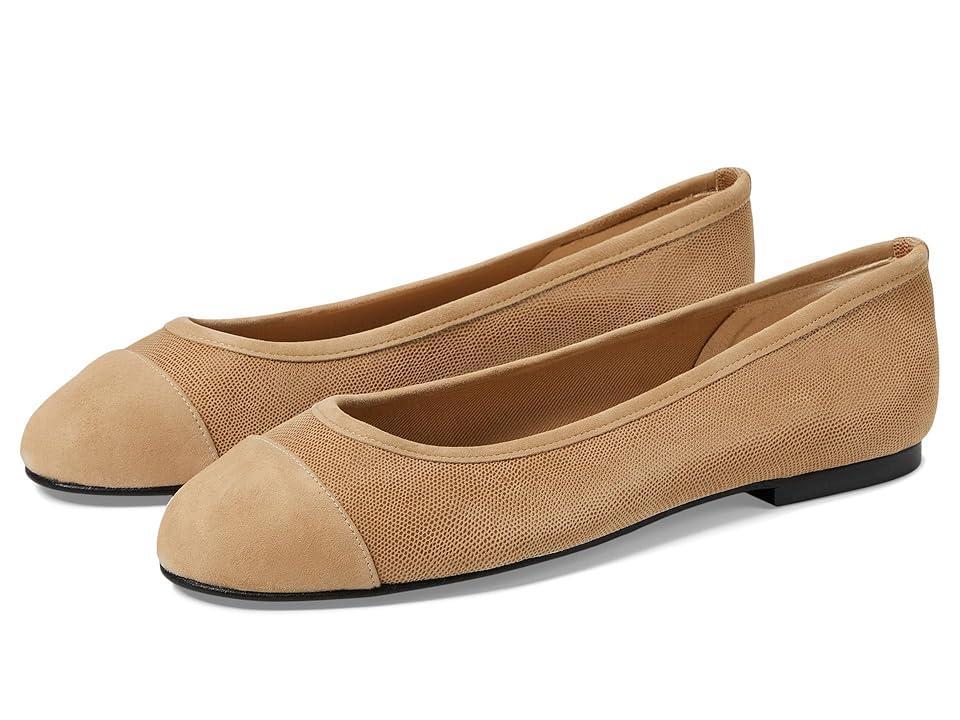 French Sole Tiffany (Beige Mamba Suede) Women's Flat Shoes Product Image