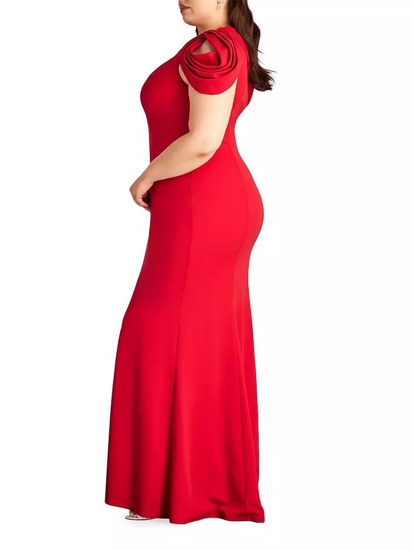 Plus One-Shoulder Crepe Gown Product Image