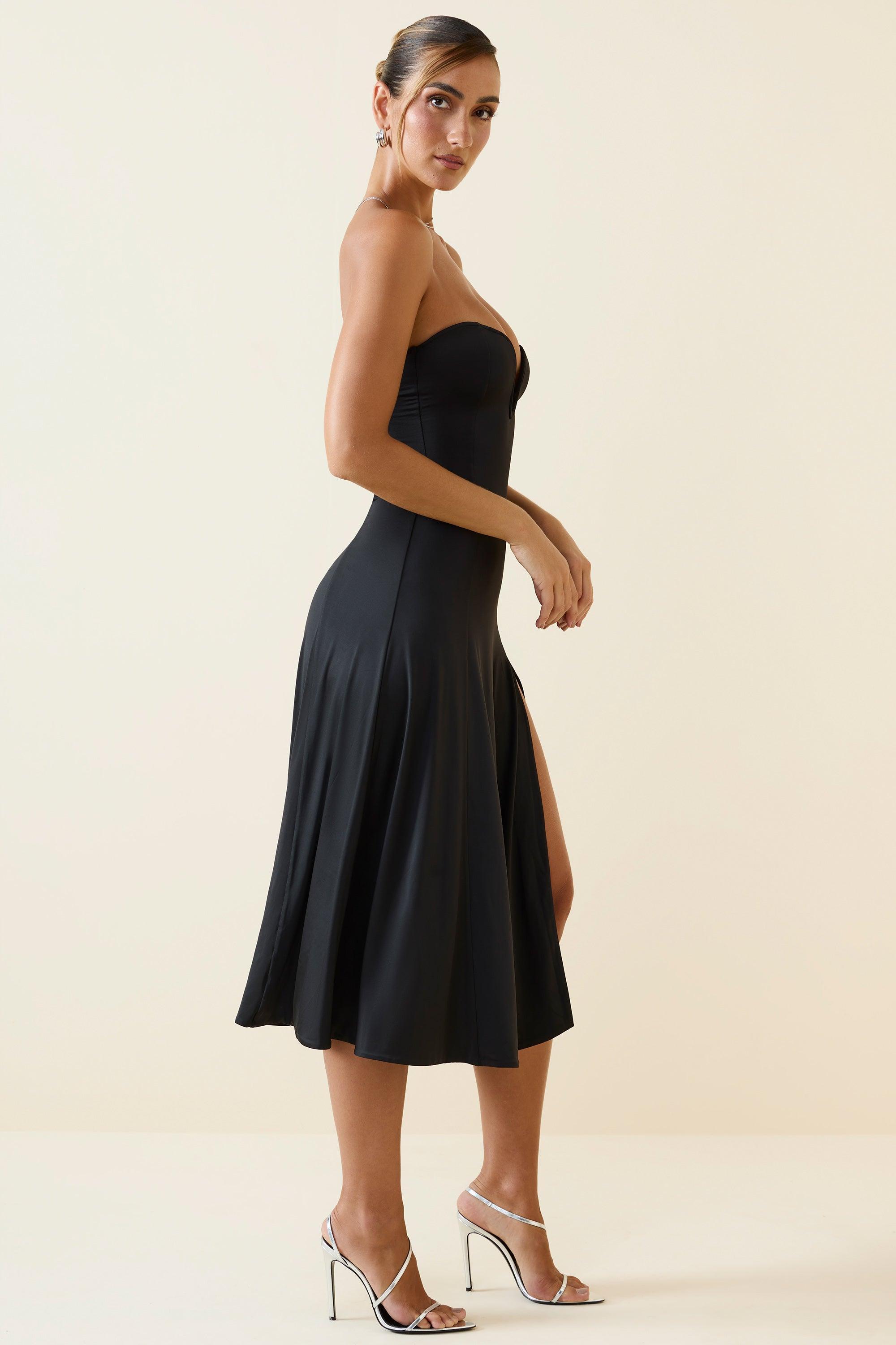 Bandeau Midaxi Dress in Black Product Image