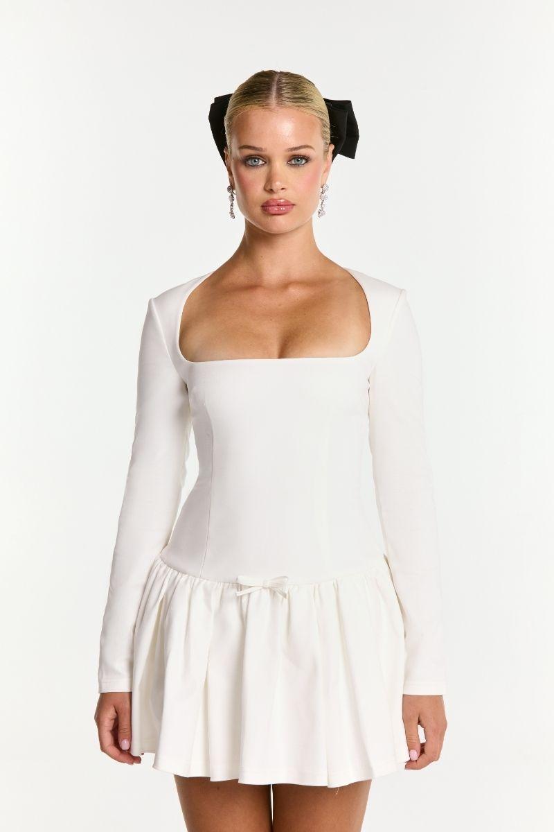 Audrina Dress (White) Product Image