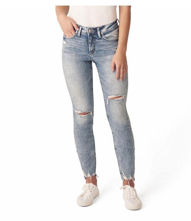 Silver Jeans Co. Avery Destructed Skinny Curvy Jeans Product Image