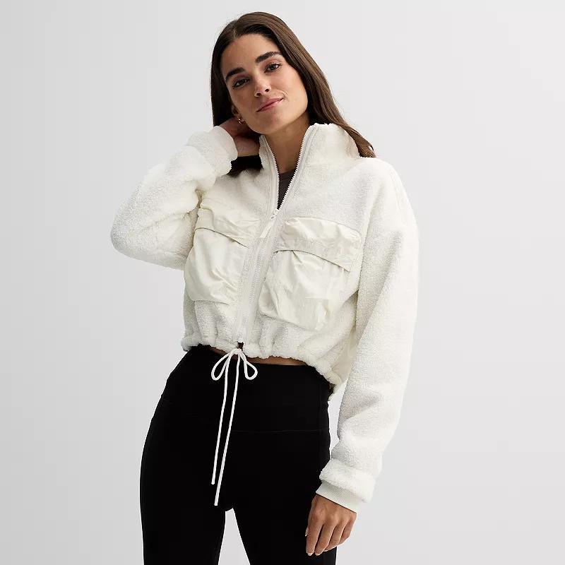 Womens FLX Mix Media Cropped Sherpa Jacket Product Image