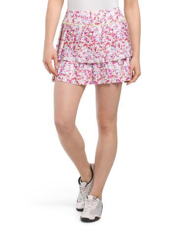 Layered Pleated Short Skort for Women | Polyester/Spandex Product Image