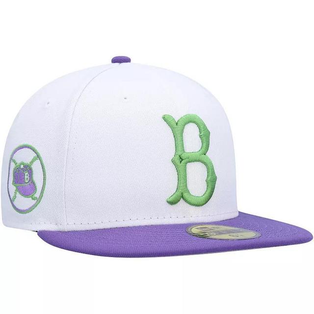 Mens New Era White Brooklyn Dodgers Side Patch 59FIFTY Fitted Hat Product Image