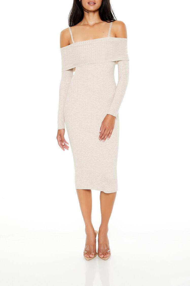 Open-Shoulder Midi Sweater Dress | Forever 21 Product Image