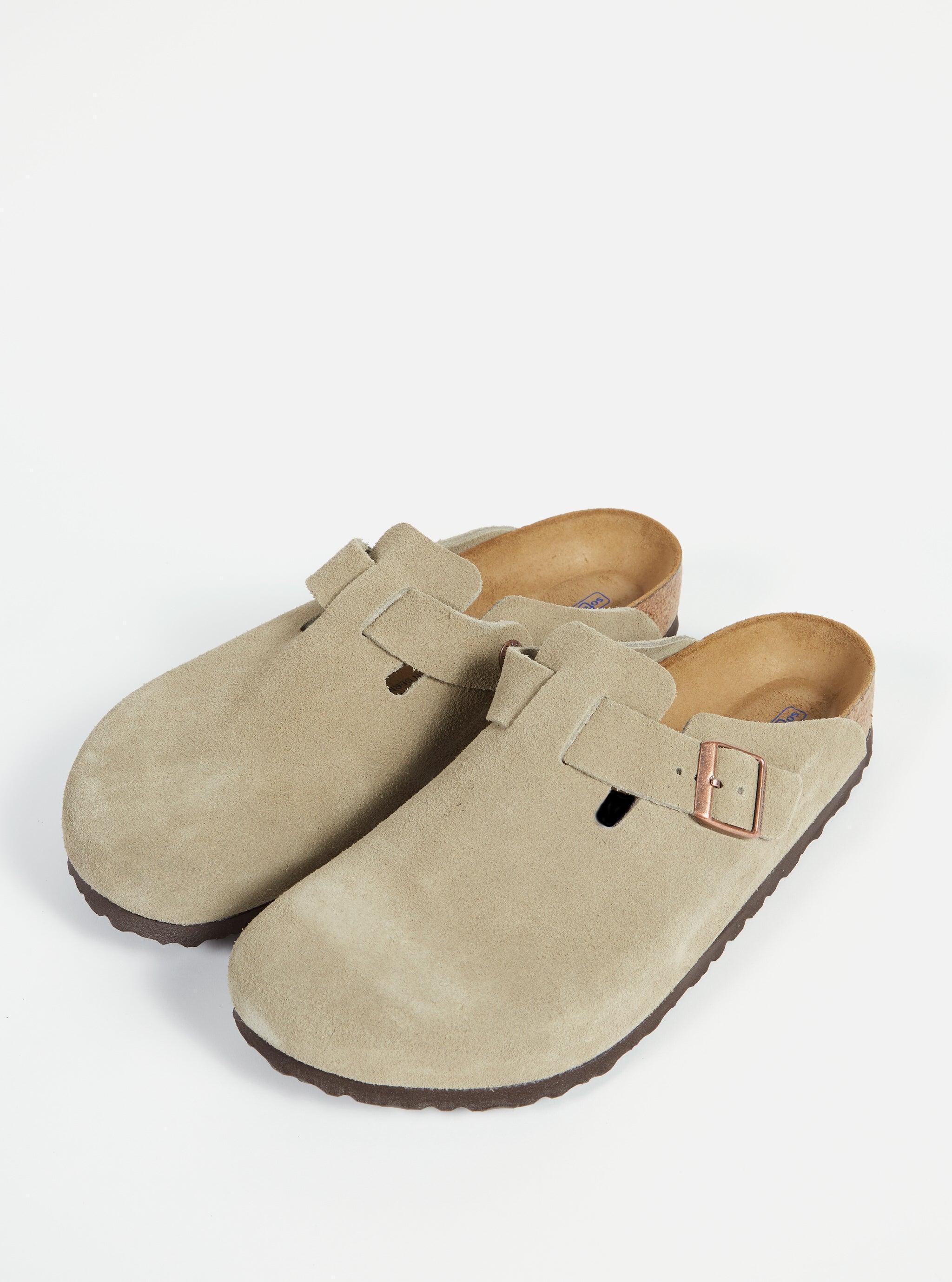 Birkenstock Soft Footbed Boston in Taupe Suede Product Image