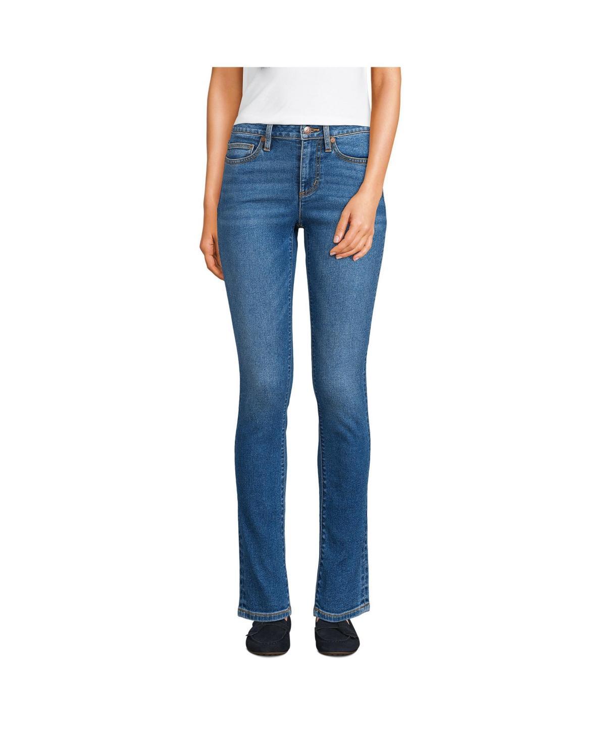 Womens Lands End Recover Mid Rise Slim Leg Jeans Product Image