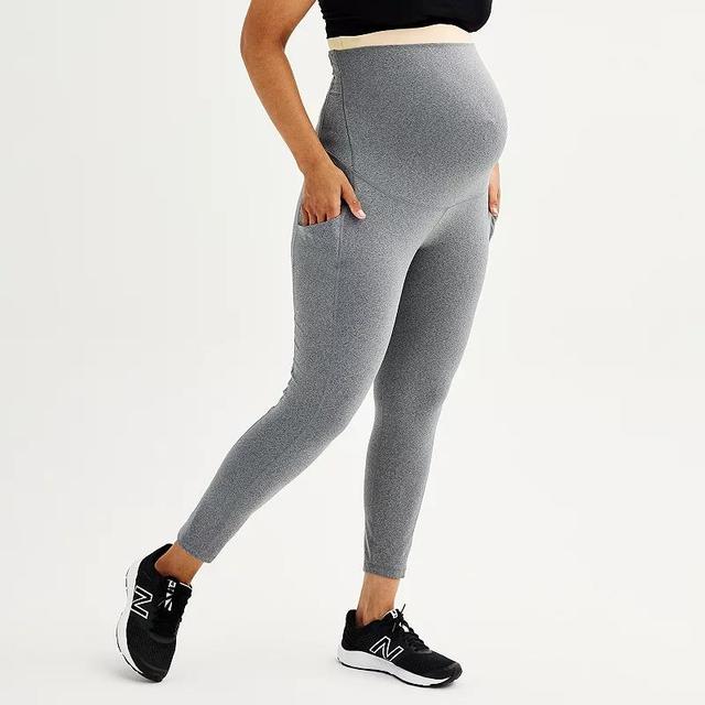 Womens Tek Gear Maternity Performance 7/8 Leggings Grey Product Image