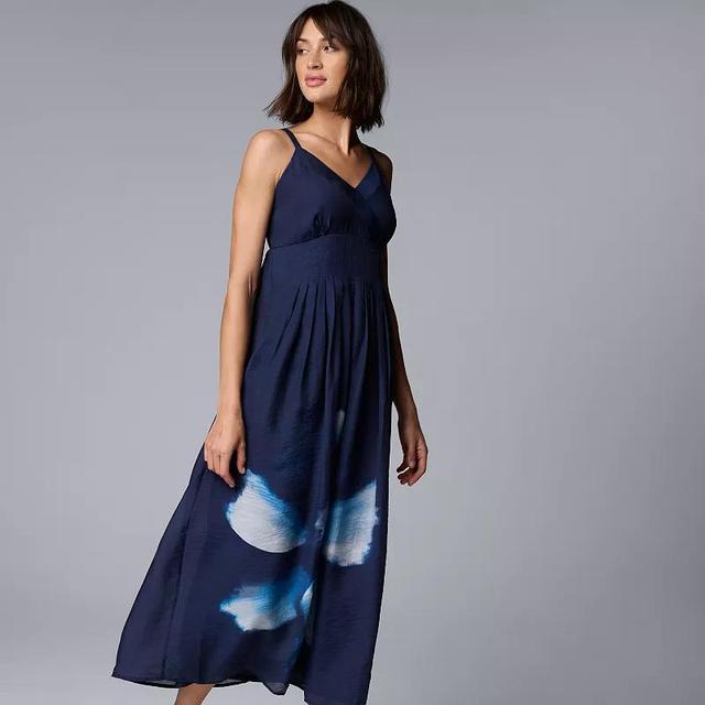 Womens Simply Vera Vera Wang Pleated Maxi Dress Blue Surreal Bloom Product Image