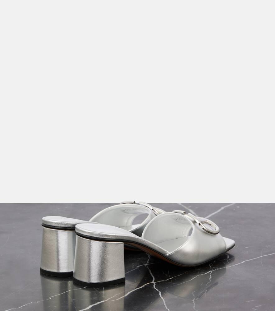 Pantoletten Vlogo Signature Aus Metallic-leder In Silver Product Image