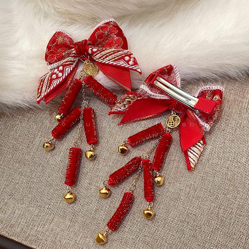 Set of 2: Lunar New Year Bow Hair Clip Product Image