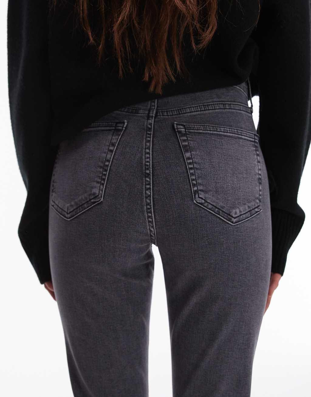 Topshop high rise Jamie jeans in gray Product Image