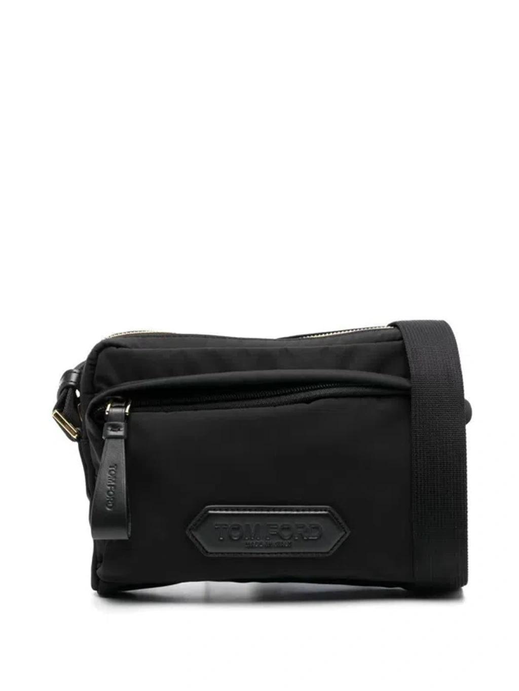 Recycled Nylon Mini Messenger Bags In Black Product Image