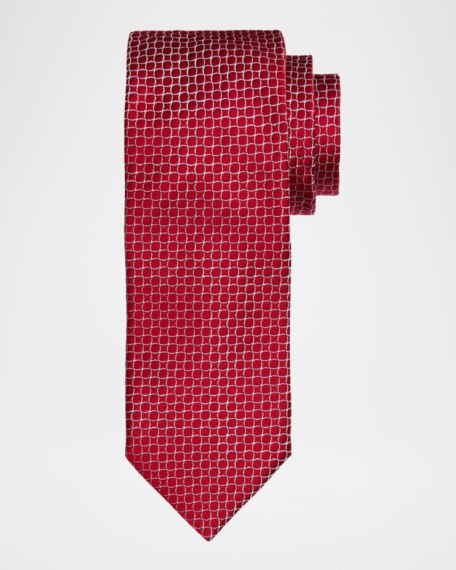 Men's Geometric Woven Silk Tie Product Image