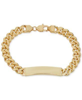 Cuban Chain Id Bracelet in 14k Gold-Plated Sterling Silver or Sterling Silver Product Image