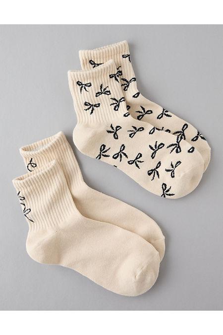 AE Bow Boyfriend Socks 2-Pack Women's Product Image