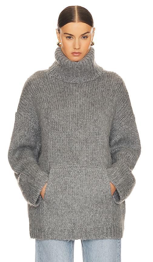 Helsa Janin Sweater in Grey - Grey. Size M (also in S, XS). Product Image