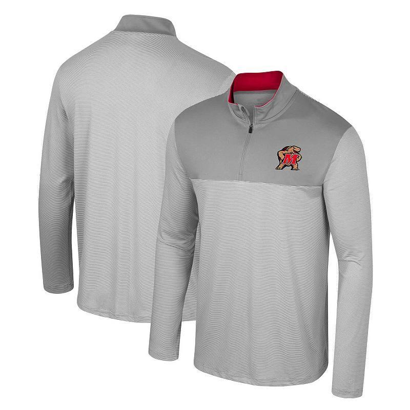 Mens Colosseum Gray Stanford Cardinal Tuck Quarter-Zip Top Product Image