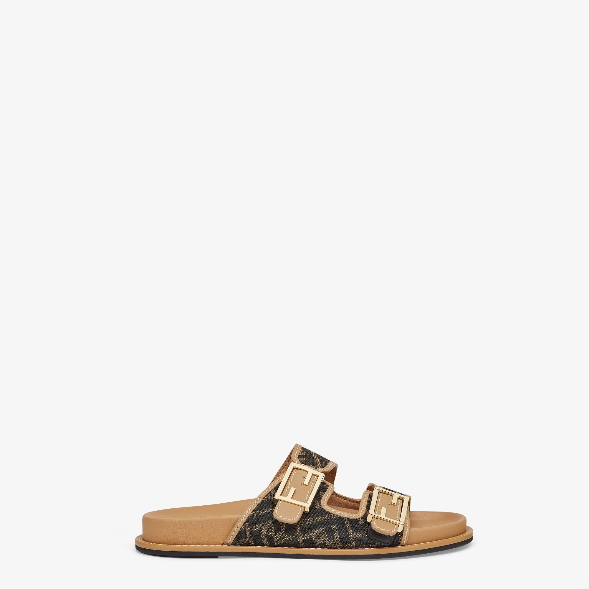 Fendi FeelBrown FF fabric slides Product Image