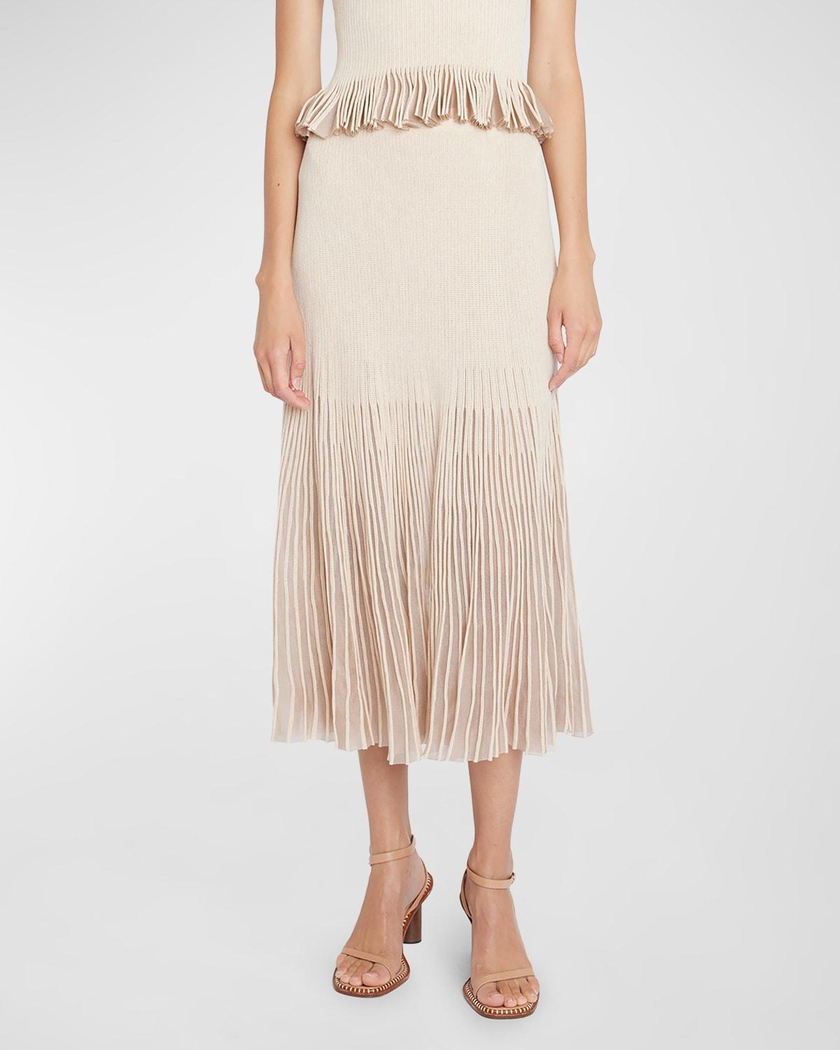 Emilia Sunburst Knit Midi Skirt Product Image